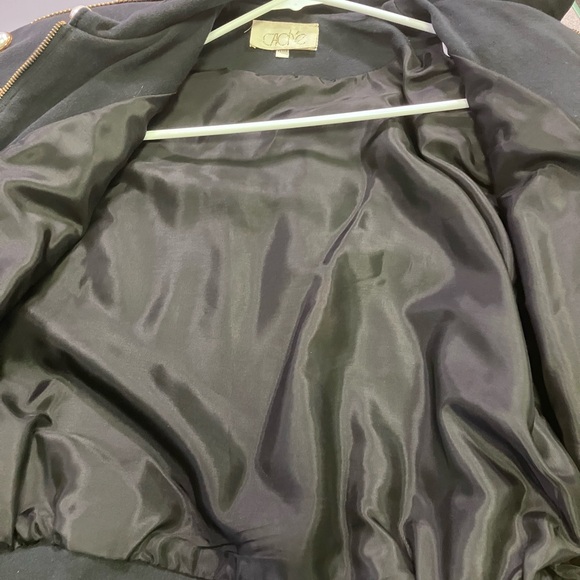 Vintage Cache Mary Dzenutis Black and Cream Women's Pearls Bomber Jacket XS/S - Picture 9 of 9